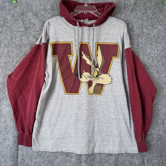 Acme Looney Tunes Hoodie Sweatshirt Mens XL Wile E‎ Coyote Pullover 90s Vintage - Picture 1 of 12
